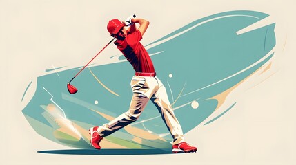 isolated golfer silhouette logo with a white background