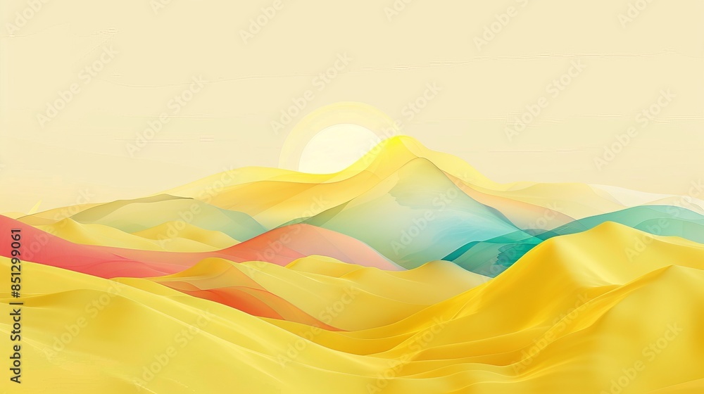 Poster light yellow background with swirl patterns