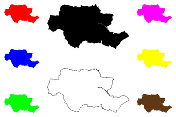 Hachioji City (State of Japan, island country, Tokyo Prefecture) map vector illustration, scribble sketch City of Hachioji map