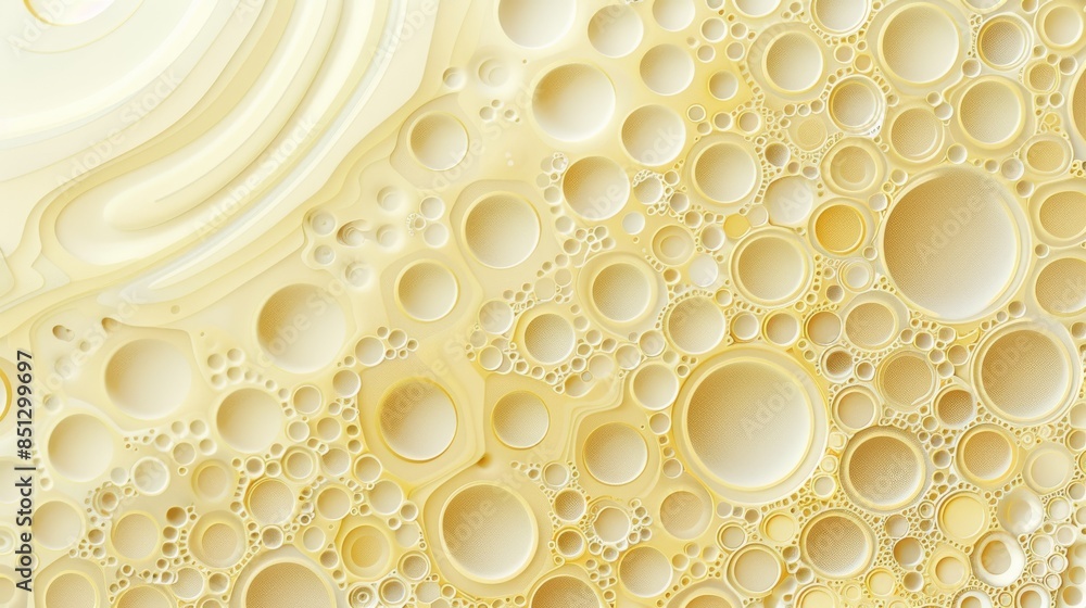Poster light yellow background with polka dot patterns