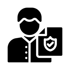 insurance agent glyph icon