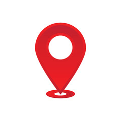 a red pin with location