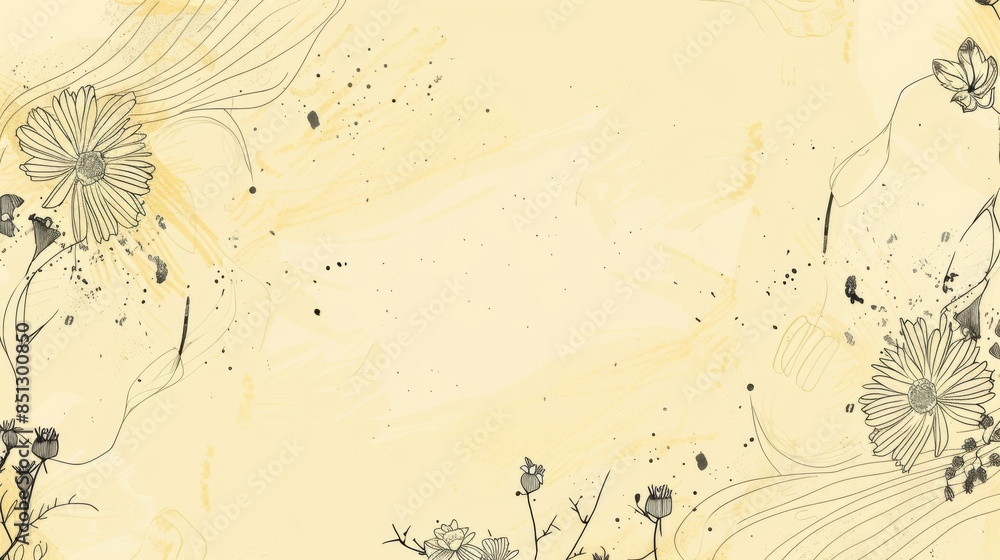 Poster light yellow background with minimal wave lines