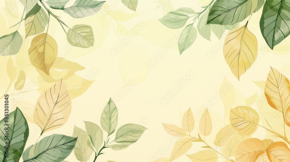 Poster light yellow background with nature patterns