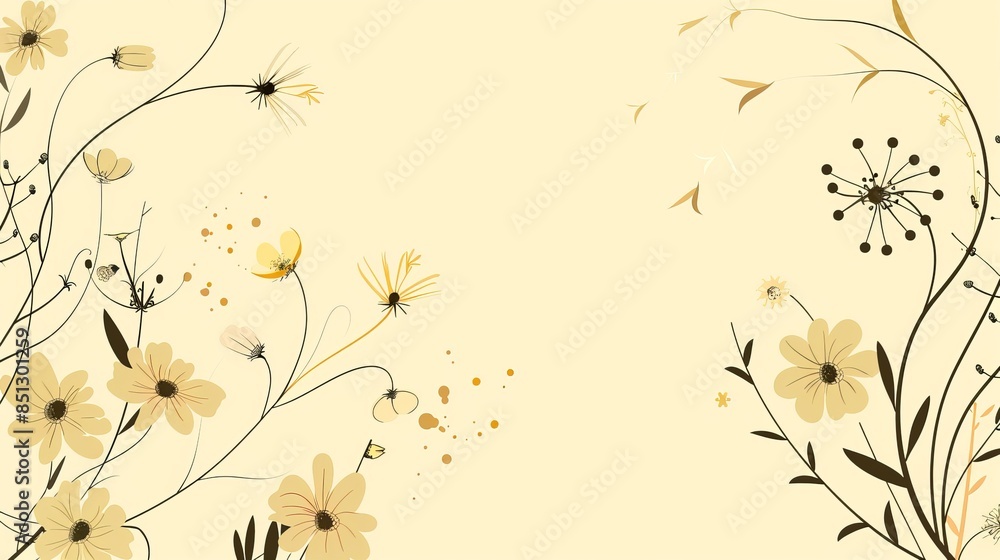 Poster light yellow background with polka dot patterns