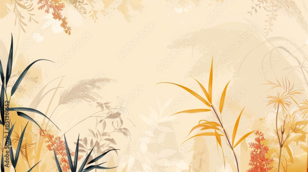Poster light yellow background with abstract grid