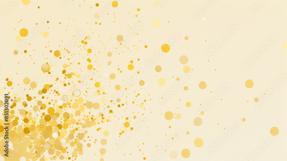 Poster light yellow background with random shapes