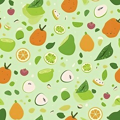 Fruit assorted, seamless pattern, texture, background.