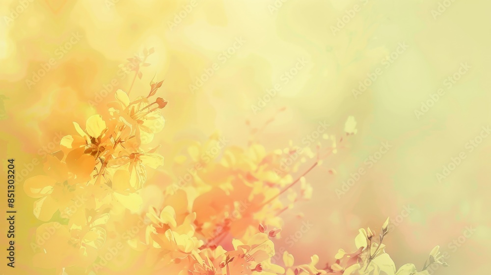 Poster light yellow background with abstract wave patterns