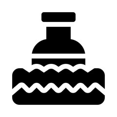 marine debris glyph icon