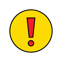 exclamation icon vector template design flat and simple