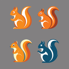 Squirrel vector illustration icons
