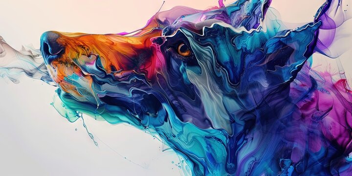 wolf - abstract animal art