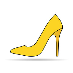 High heel shadow icon, shoe fashion style sign, elegant woman symbol vector illustration