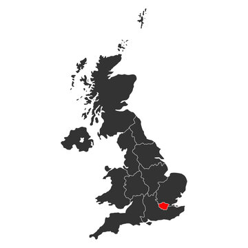 London of United Kingdom of Great Britain and Northern Ireland map, detailed web vector