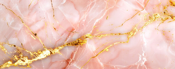 "Subtle Opulence: A Closer Look at Rose Quartz Marble with Golden Accents"