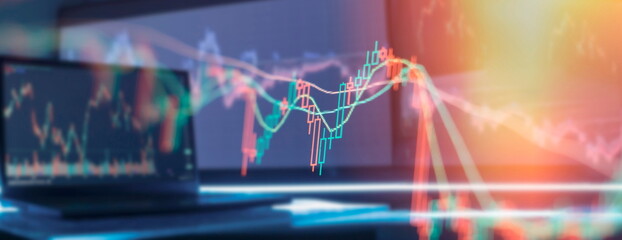 Obraz premium Economy trends background for business idea and all art work design. Abstract finance background.