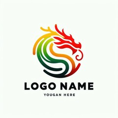 Obraz premium Futuristic Dragon Logo: Power and Innovation in Design