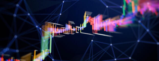 Stock market or forex trading graph and candlestick chart suitable for financial investment...