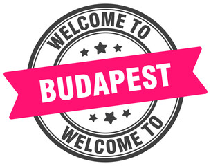 Fototapeta premium Welcome to Budapest stamp. Budapest round sign