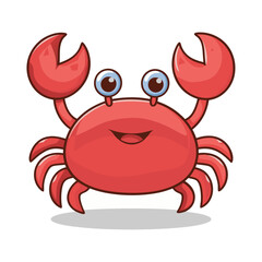 Cute cartoon crab vector illustration