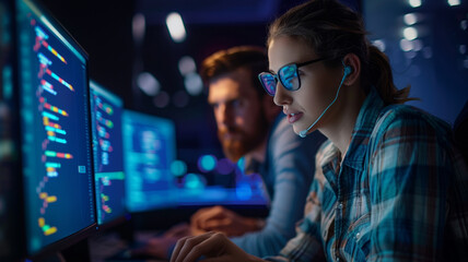 software engineers cooperate working