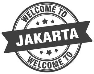 Welcome to Jakarta stamp. Jakarta round sign