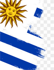 Obraz premium Uruguay flag brush paint textured isolated on png or transparent background. vector illustration 