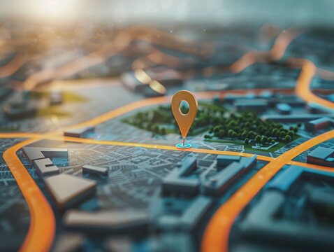 Local SEO concept with map and pin point for business location. Concept Local SEO, Google Maps, Pinpoint Location, Business Directory, Search Engine Optimization