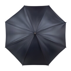 Black open umbrella in top view. Mockup, template for logo presentation