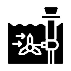 tidal power glyph icon