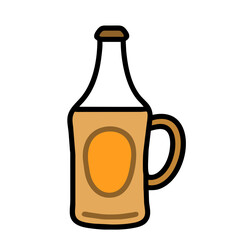 Colored icon: beer glass with foam