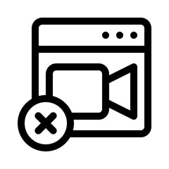 no video line icon