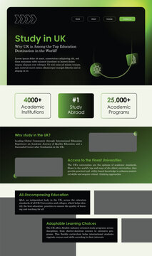Study in the UK Landing Page or Emailer Template Design