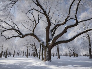 Fototapeta premium trees in the snow
