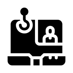 Fototapeta premium laptop glyph icon