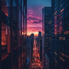 Serene Urban Sunset