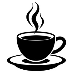 Coffee hot cup silhouette vector illustration white background