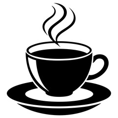 Coffee hot cup silhouette vector illustration white background