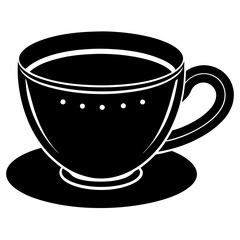 Coffee hot cup silhouette vector illustration white background