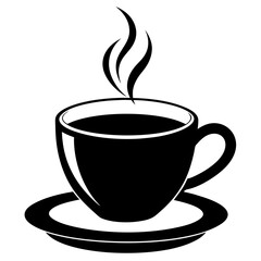 Coffee hot cup silhouette vector illustration white background
