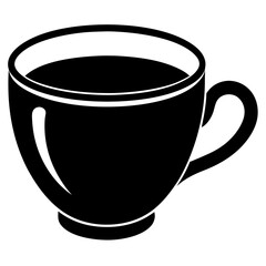 Coffee hot cup silhouette vector illustration white background