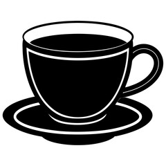 Coffee hot cup silhouette vector illustration white background