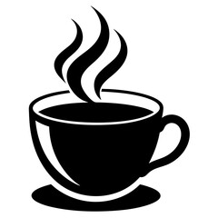 Coffee hot cup silhouette vector illustration white background