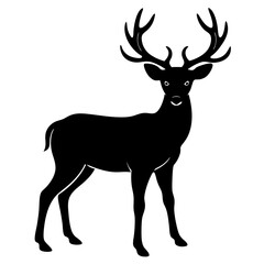 deer icon silhouette vector illustration