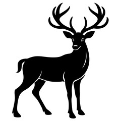 deer icon silhouette vector illustration