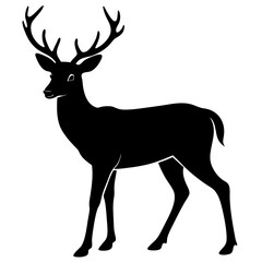 deer icon silhouette vector illustration