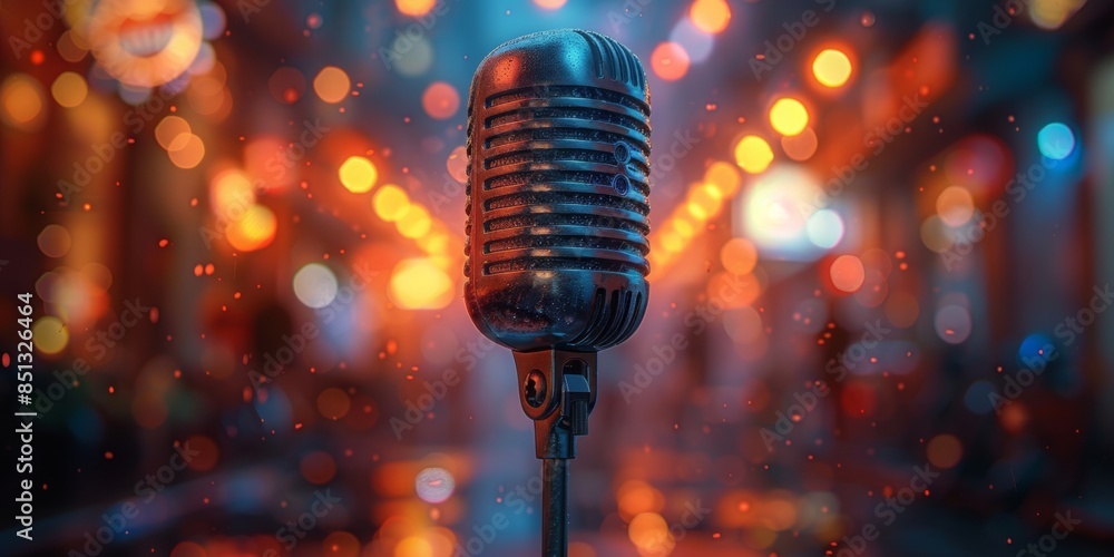 Canvas Prints a modern podcast background that is hyperrealistic