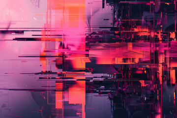 Obraz premium close up colourful horizontal illustration of an abstract glowing background