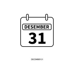 december 31 concept line icon. Simple element illustration. december 31 concept outline symbol design.